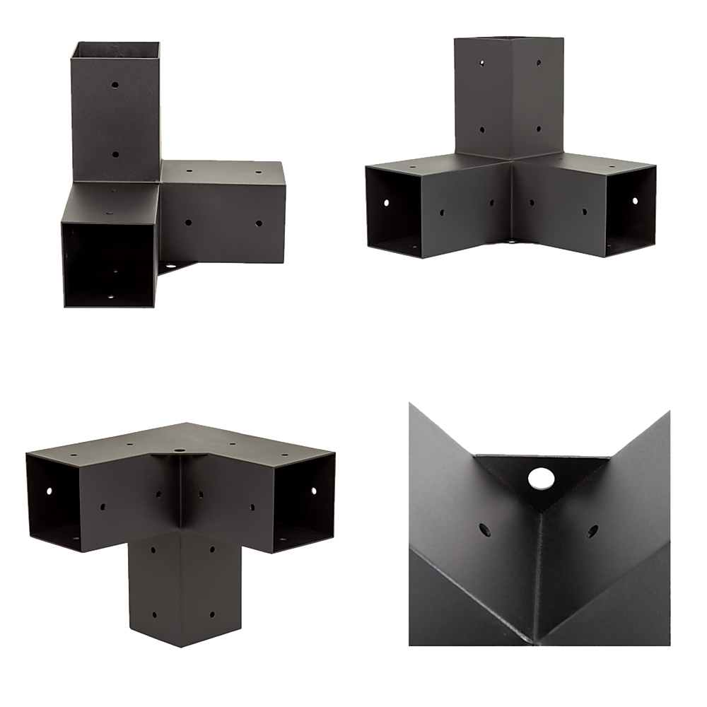 Roof Pergola Gazebo Shed Matte Black Steel Brackets DIY Kits V63-847731