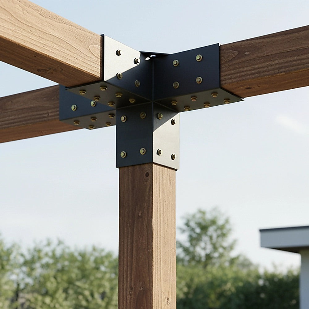 Roof Pergola Gazebo Shed Matte Black Steel Brackets DIY Kits V63-847731