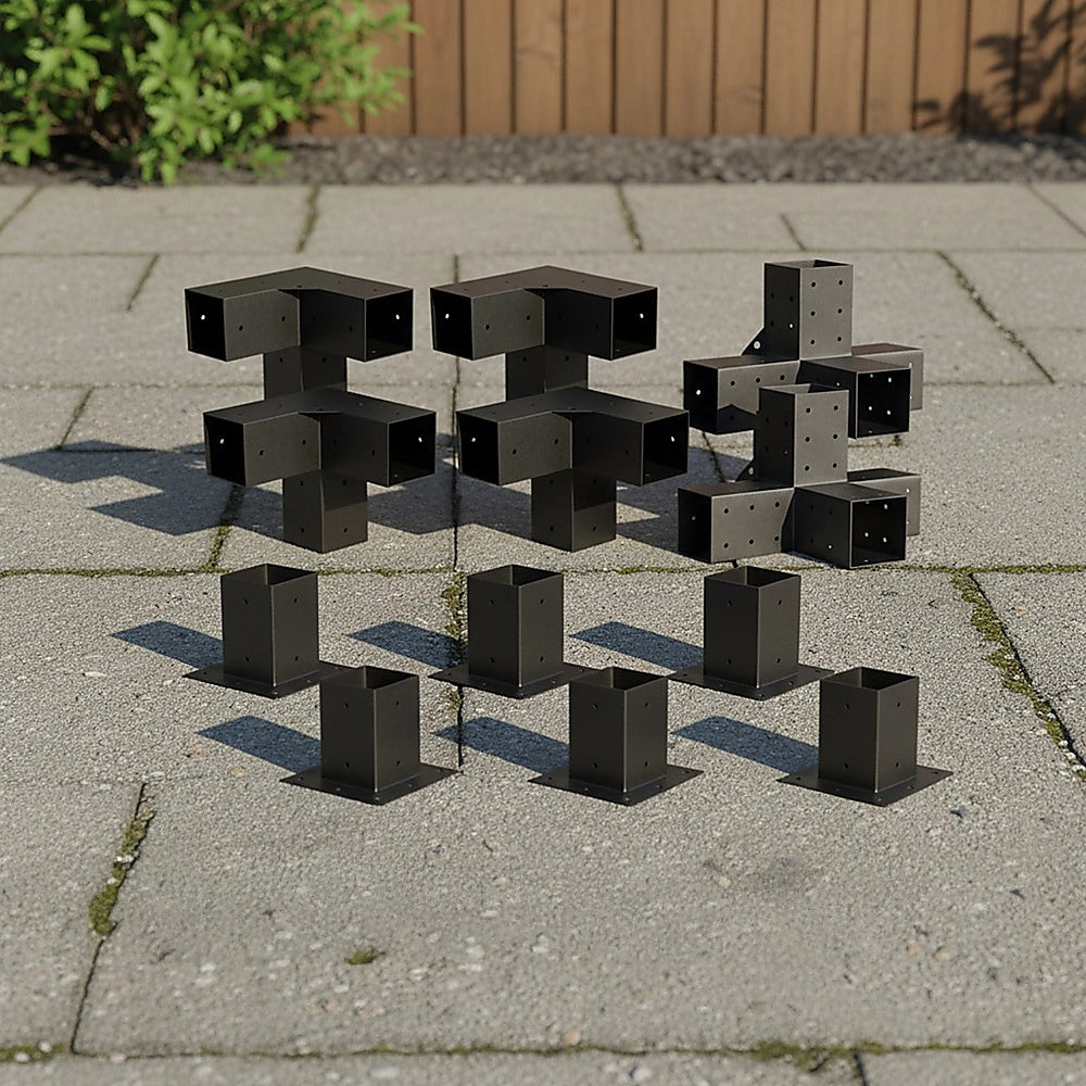 Roof Pergola Gazebo Shed Matte Black Steel Brackets DIY Kits V63-847731