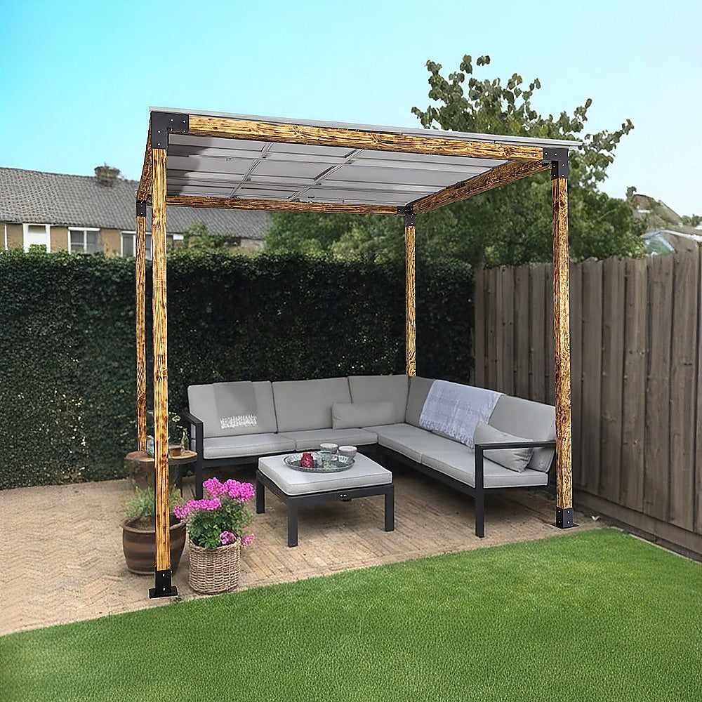 Roof Pergola Gazebo Shed Matte Black Steel Brackets DIY Kits V63-847741