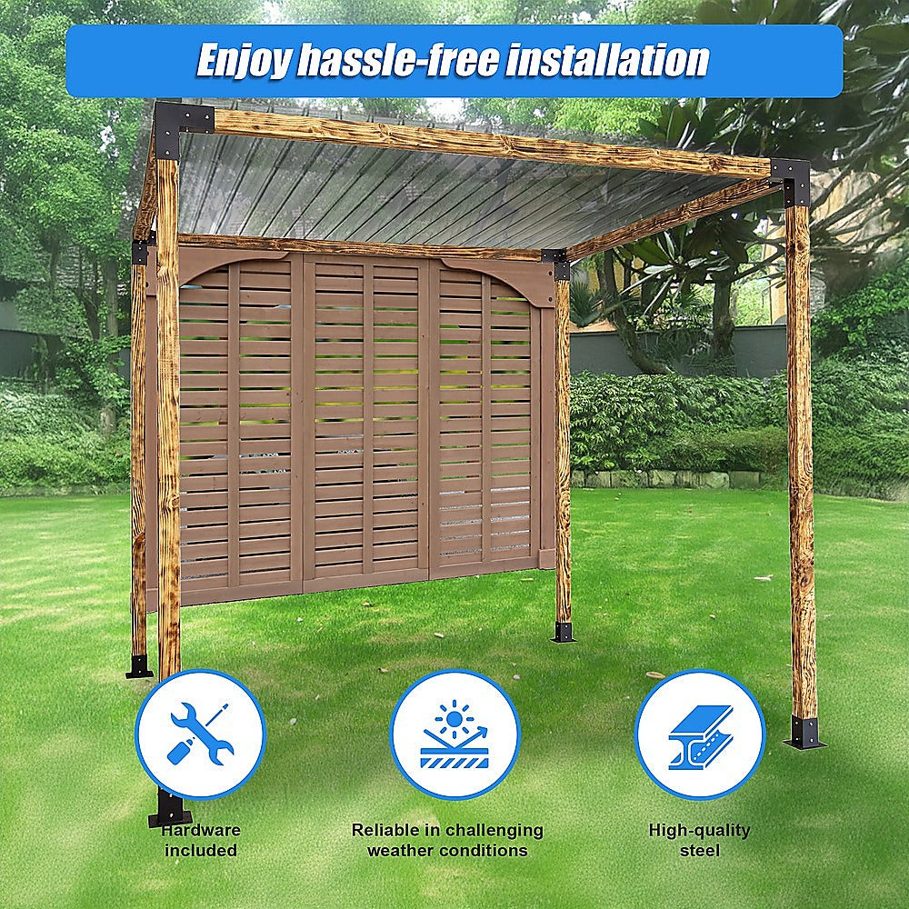Roof Pergola Gazebo Shed Matte Black Steel Brackets DIY Kits V63-847741