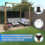 Roof Pergola Gazebo Shed Matte Black Steel Brackets DIY Kits V63-847741
