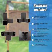 Roof Pergola Gazebo Shed Matte Black Steel Brackets DIY Kits V63-847741