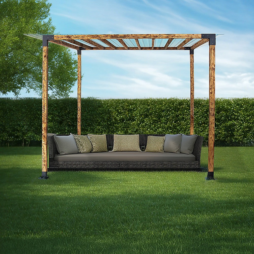 Roof Pergola Gazebo Shed Matte Black Steel Brackets DIY Kits V63-847751