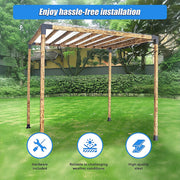 Roof Pergola Gazebo Shed Matte Black Steel Brackets DIY Kits V63-847751