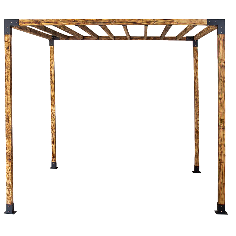 Roof Pergola Gazebo Shed Matte Black Steel Brackets DIY Kits V63-847751