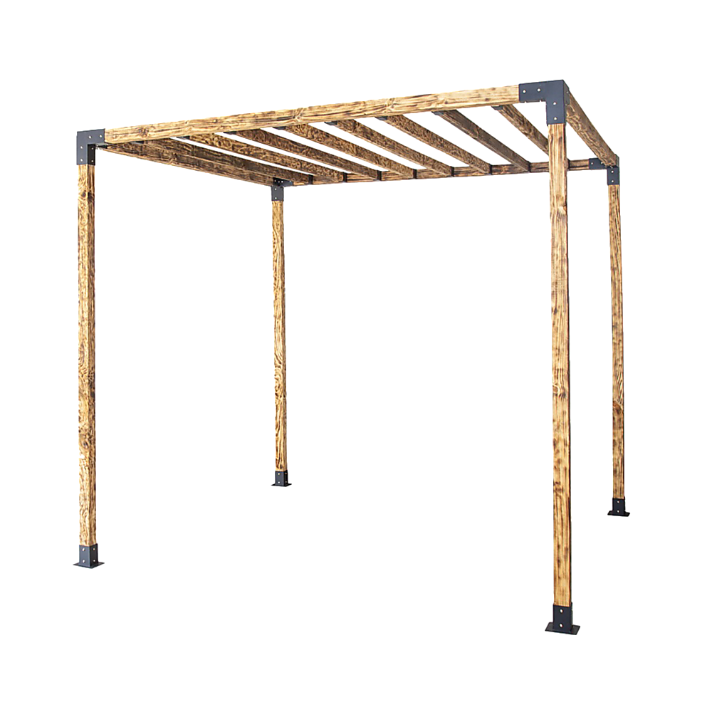 Roof Pergola Gazebo Shed Matte Black Steel Brackets DIY Kits V63-847751