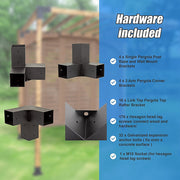Roof Pergola Gazebo Shed Matte Black Steel Brackets DIY Kits V63-847751
