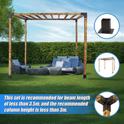 Roof Pergola Gazebo Shed Matte Black Steel Brackets DIY Kits V63-847751