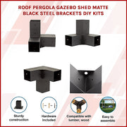 Roof Pergola Gazebo Shed Matte Black Steel Brackets DIY Kits V63-847751
