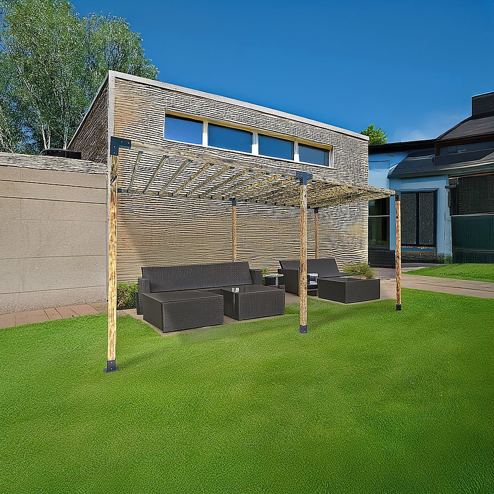 Roof Pergola Gazebo Shed Matte Black Steel Brackets DIY Kits V63-847761