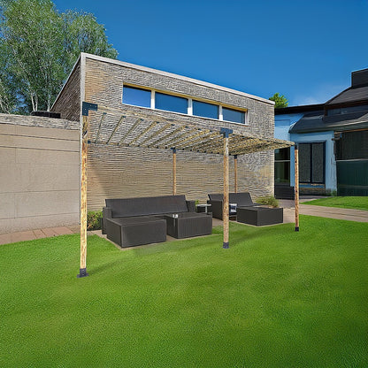 Roof Pergola Gazebo Shed Matte Black Steel Brackets DIY Kits V63-847761
