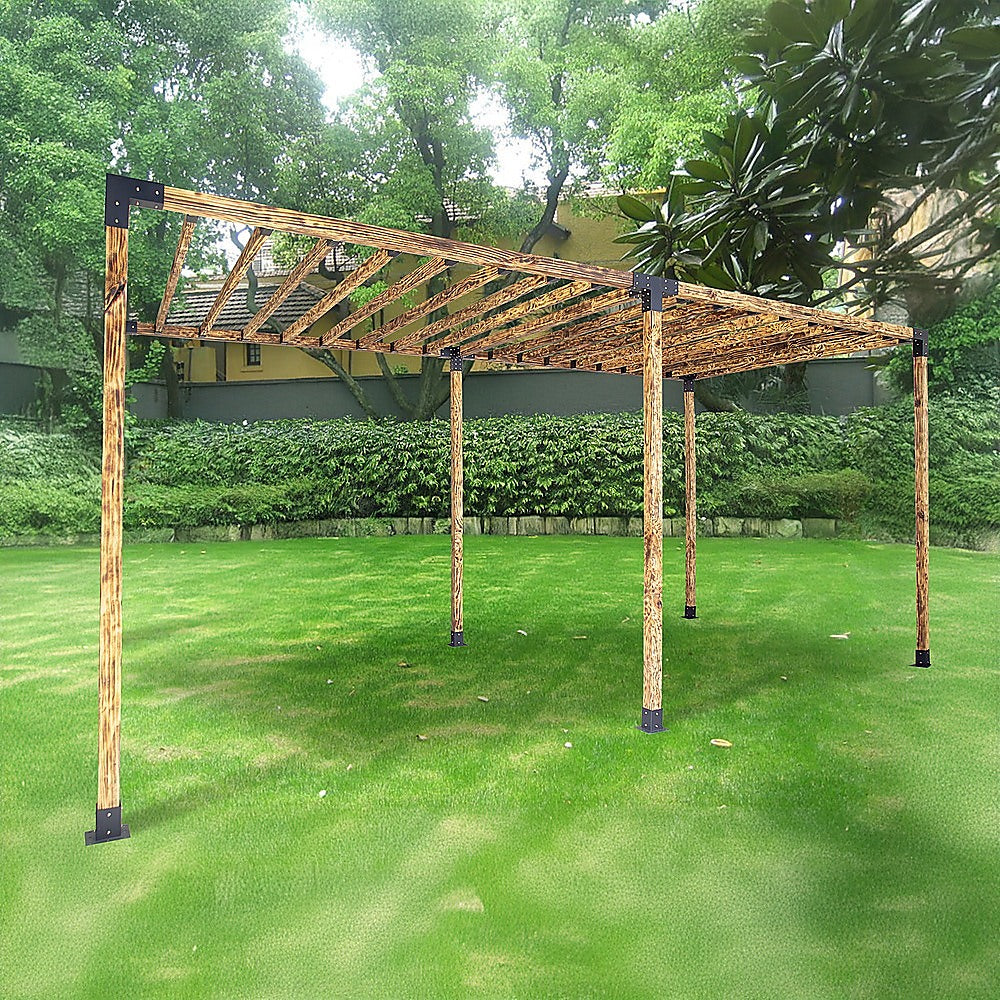 Roof Pergola Gazebo Shed Matte Black Steel Brackets DIY Kits V63-847761