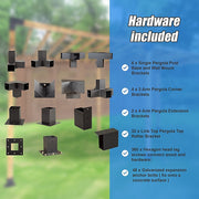 Roof Pergola Gazebo Shed Matte Black Steel Brackets DIY Kits V63-847761