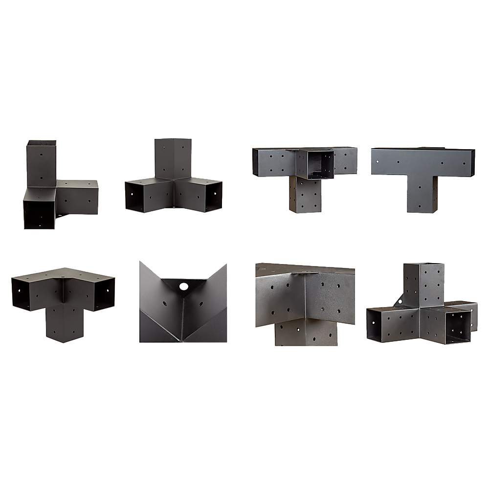 Roof Pergola Gazebo Shed Matte Black Steel Brackets DIY Kits V63-847761