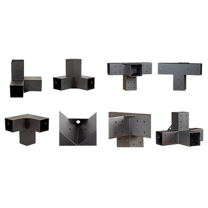 Roof Pergola Gazebo Shed Matte Black Steel Brackets DIY Kits V63-847761