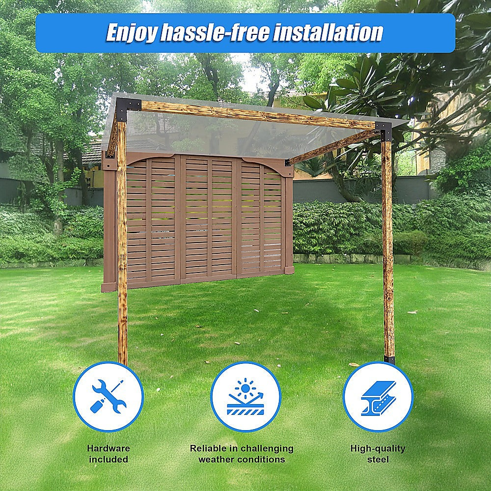 Roof Pergola Gazebo Shed Matte Black Steel Brackets DIY Kits V63-847771