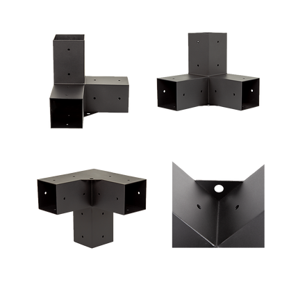 Roof Pergola Gazebo Shed Matte Black Steel Brackets DIY Kits V63-847771