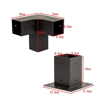 Roof Pergola Gazebo Shed Matte Black Steel Brackets DIY Kits V63-847771