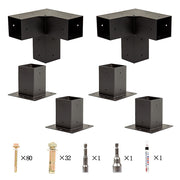 Roof Pergola Gazebo Shed Matte Black Steel Brackets DIY Kits V63-847771