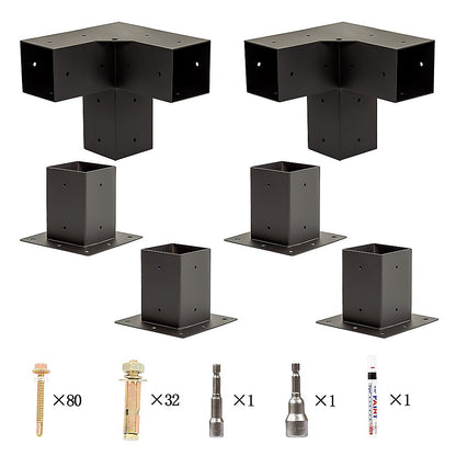 Roof Pergola Gazebo Shed Matte Black Steel Brackets DIY Kits V63-847771