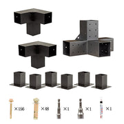 Roof Pergola Gazebo Shed Matte Black Steel Brackets DIY Kits V63-847781