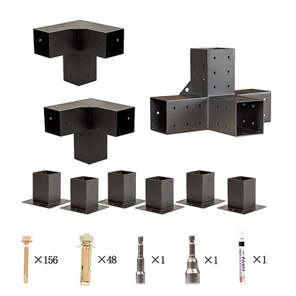 Roof Pergola Gazebo Shed Matte Black Steel Brackets DIY Kits V63-847781