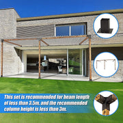 Roof Pergola Gazebo Shed Matte Black Steel Brackets DIY Kits V63-847781
