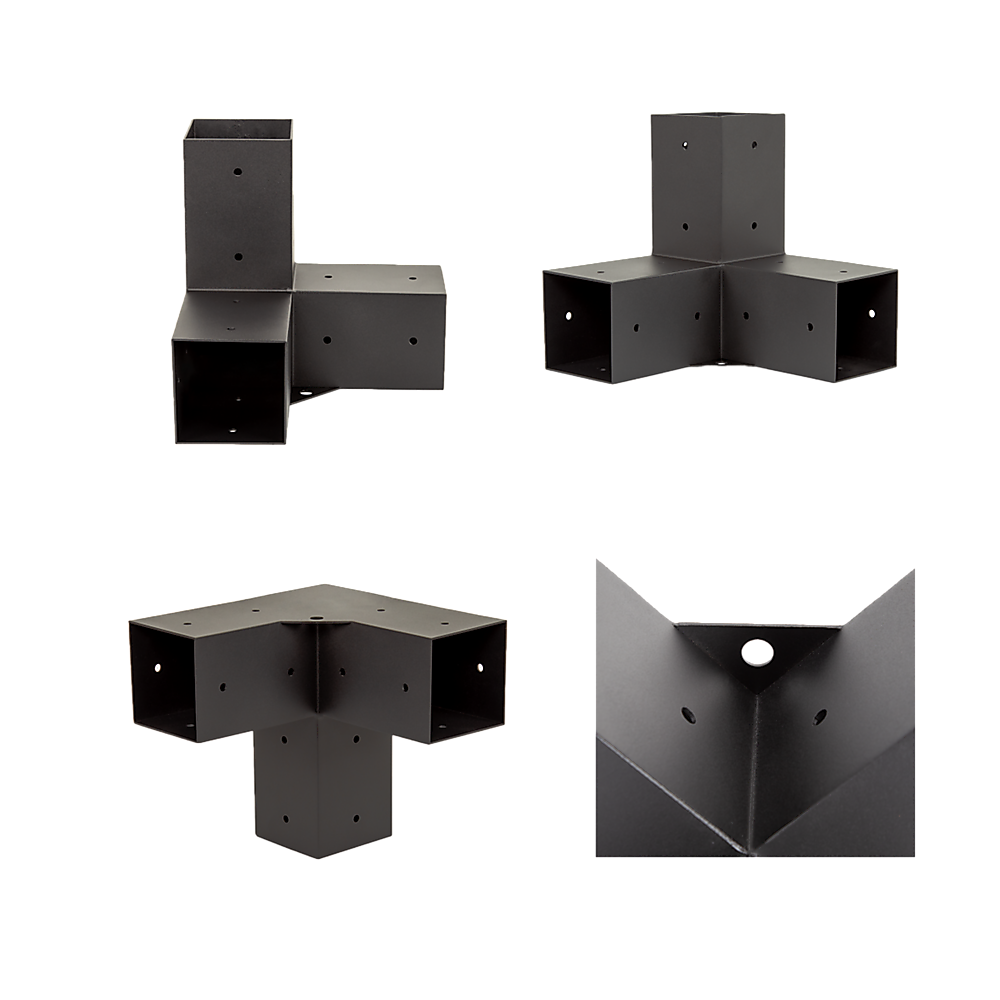 Roof Pergola Gazebo Shed Matte Black Steel Brackets DIY Kits V63-847781