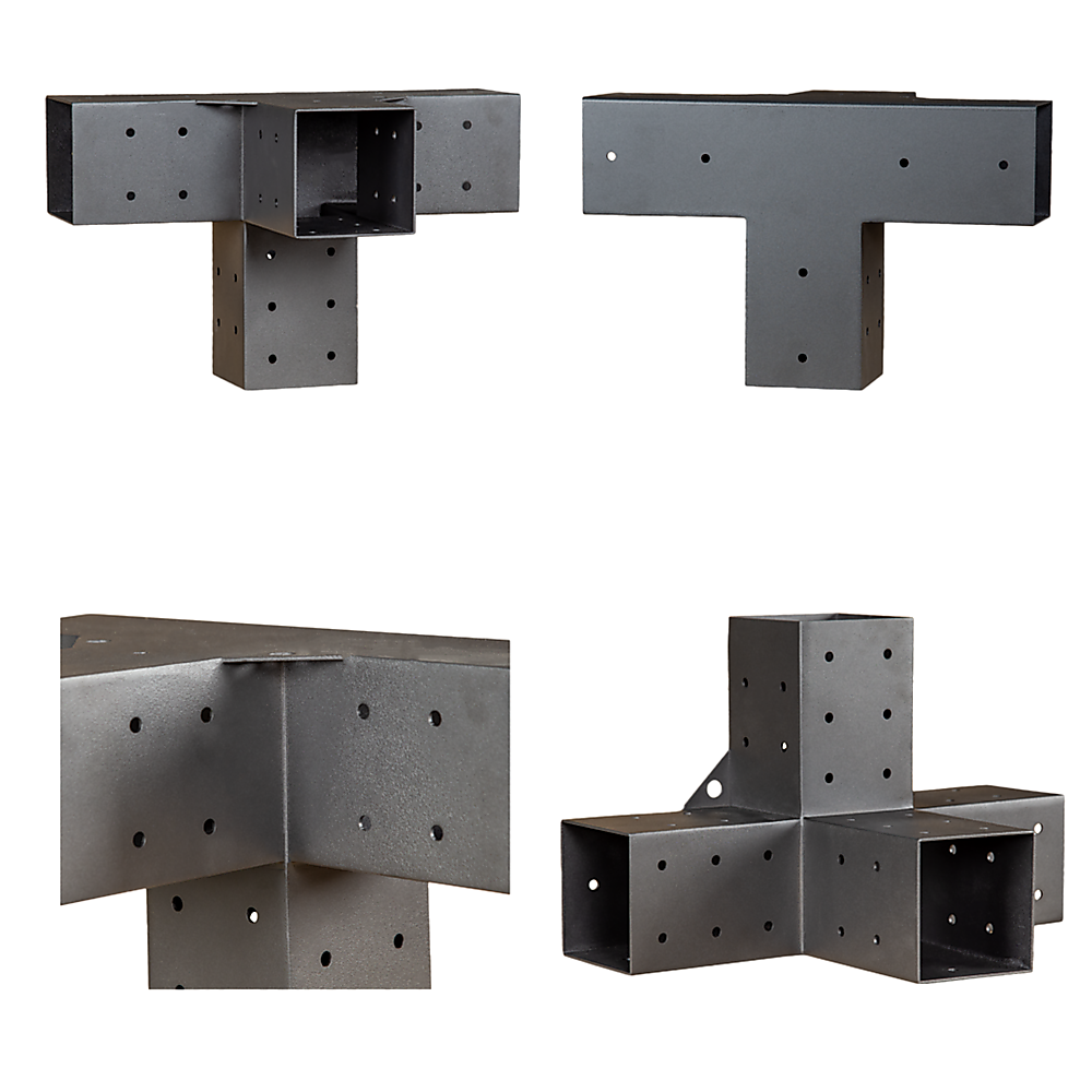 Roof Pergola Gazebo Shed Matte Black Steel Brackets DIY Kits V63-847781