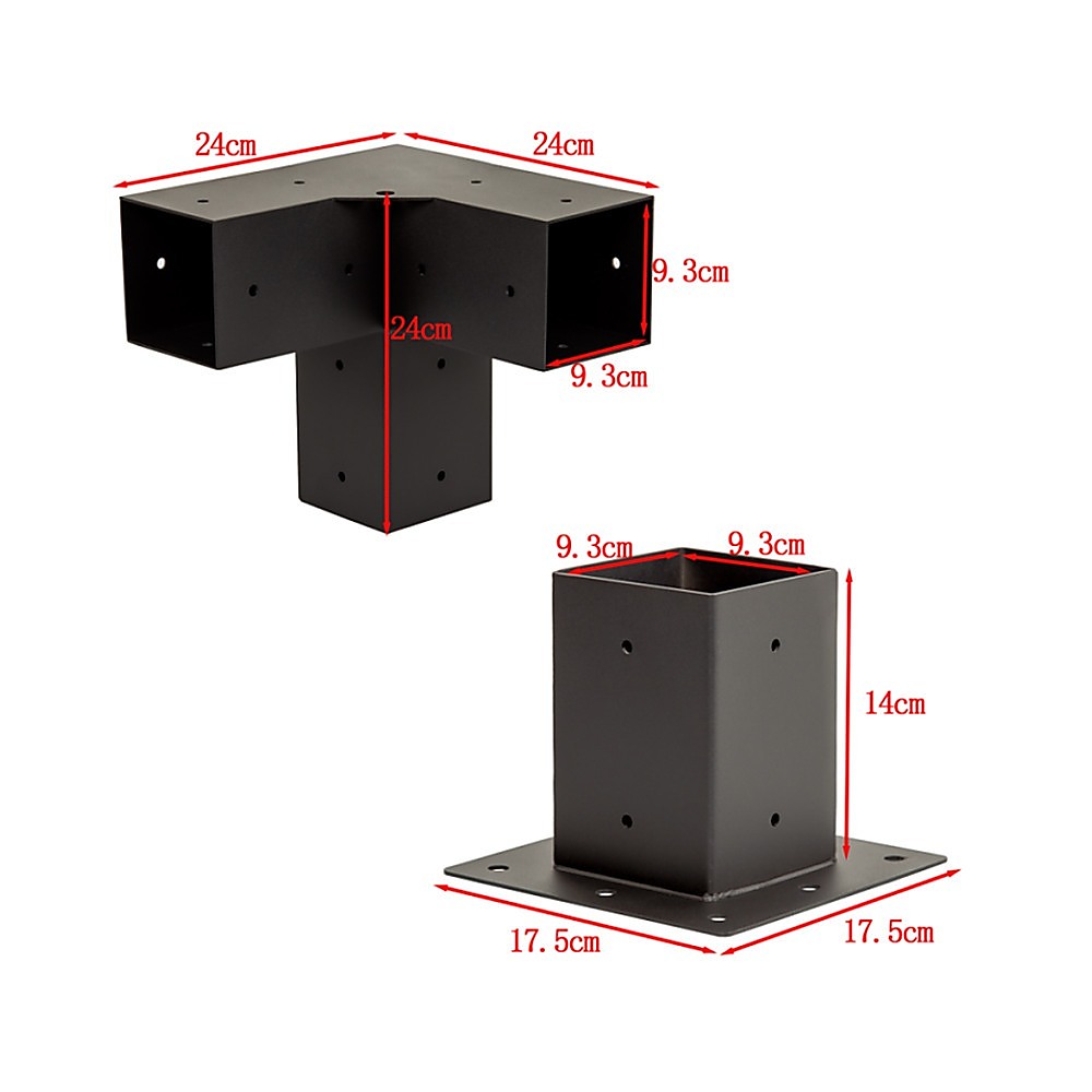 Roof Pergola Gazebo Shed Matte Black Steel Brackets DIY Kits V63-847781
