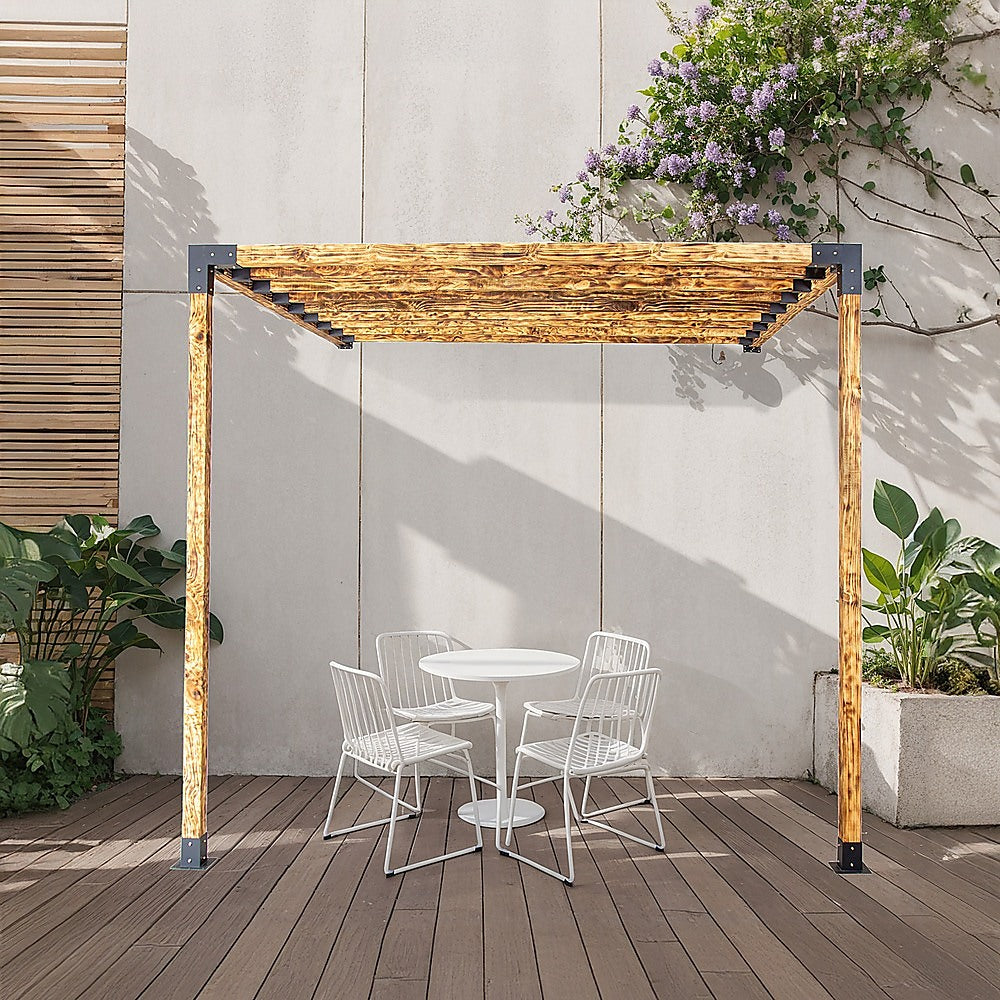 Roof Pergola Gazebo Shed Matte Black Steel Brackets DIY Kits V63-847791