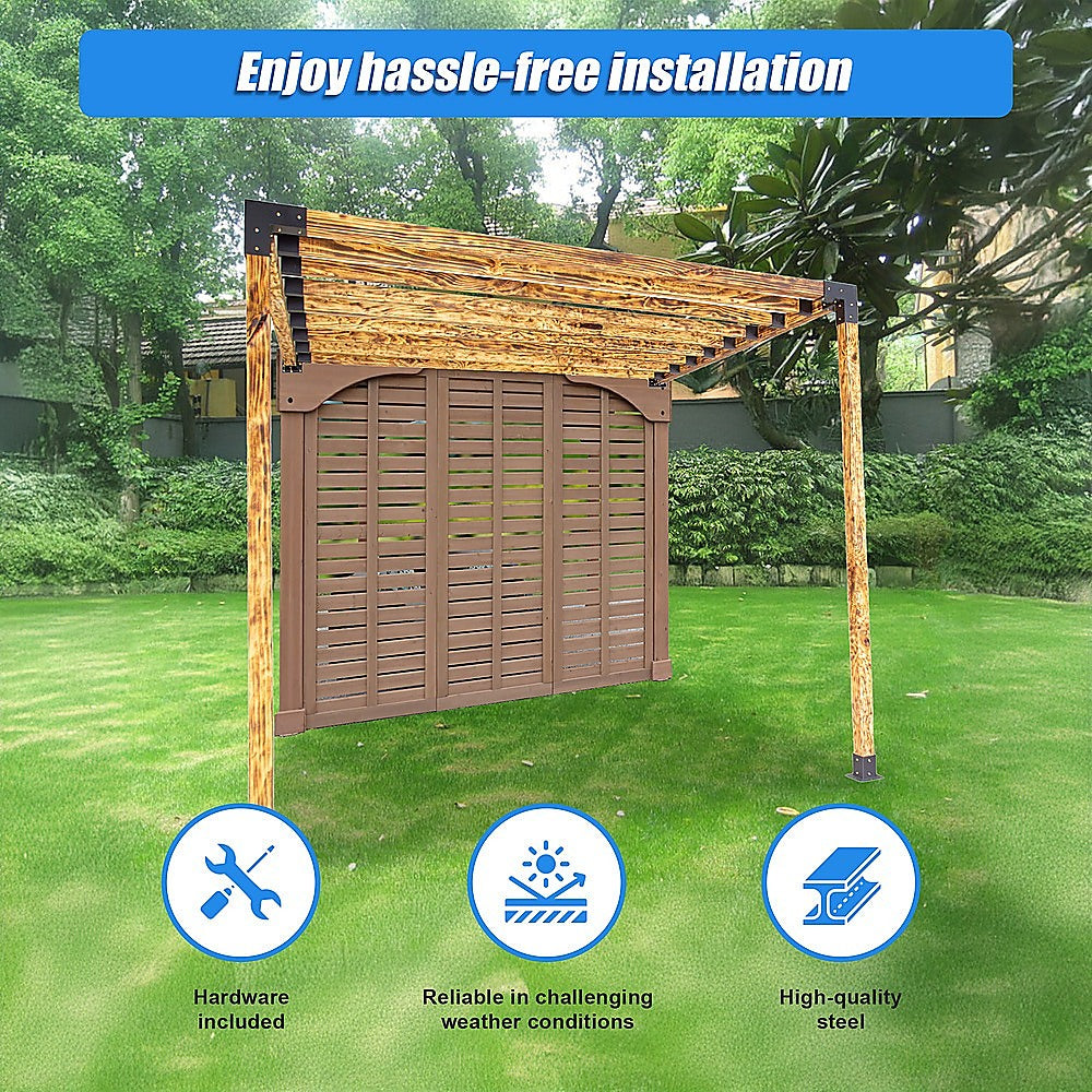 Roof Pergola Gazebo Shed Matte Black Steel Brackets DIY Kits V63-847791