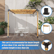 Roof Pergola Gazebo Shed Matte Black Steel Brackets DIY Kits V63-847791