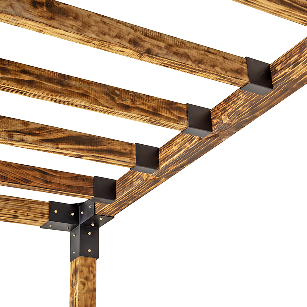 Roof Pergola Gazebo Shed Matte Black Steel Brackets DIY Kits V63-847791