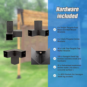 Roof Pergola Gazebo Shed Matte Black Steel Brackets DIY Kits V63-847791