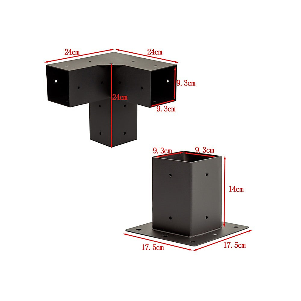 Roof Pergola Gazebo Shed Matte Black Steel Brackets DIY Kits V63-847791