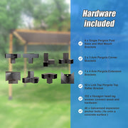 Roof Pergola Gazebo Shed Matte Black Steel Brackets DIY Kits V63-847801