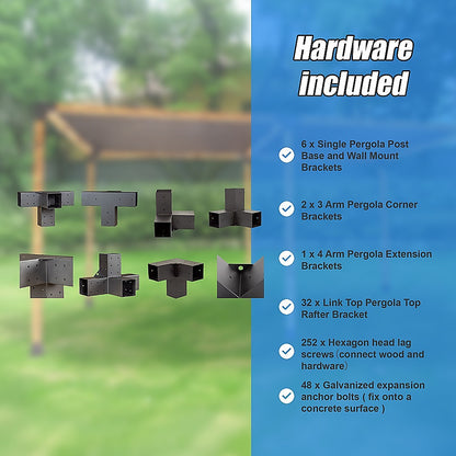 Roof Pergola Gazebo Shed Matte Black Steel Brackets DIY Kits V63-847801