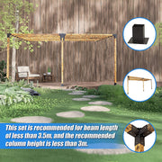 Roof Pergola Gazebo Shed Matte Black Steel Brackets DIY Kits V63-847801