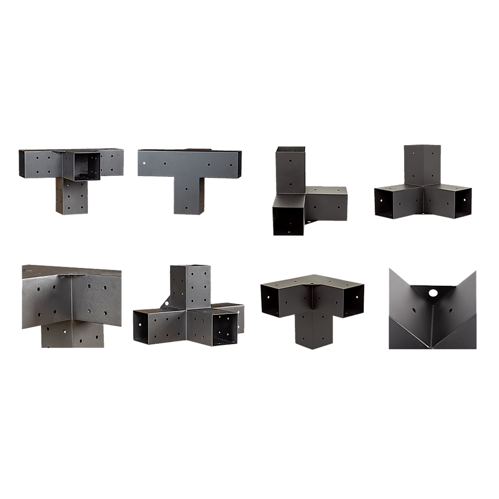 Roof Pergola Gazebo Shed Matte Black Steel Brackets DIY Kits V63-847801