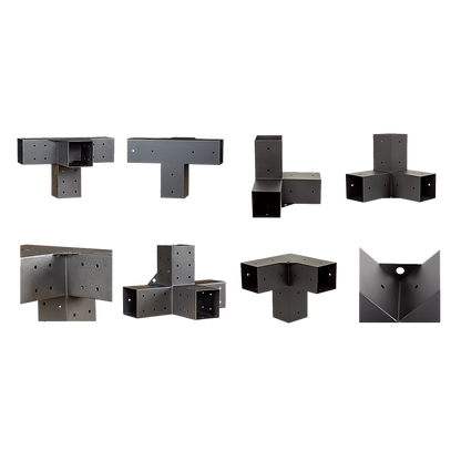 Roof Pergola Gazebo Shed Matte Black Steel Brackets DIY Kits V63-847801