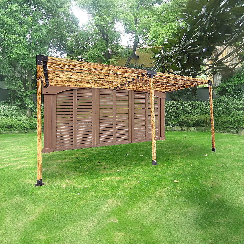 Roof Pergola Gazebo Shed Matte Black Steel Brackets DIY Kits V63-847801