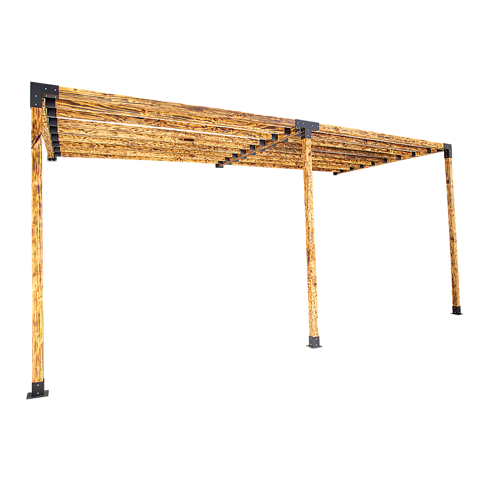 Roof Pergola Gazebo Shed Matte Black Steel Brackets DIY Kits V63-847801