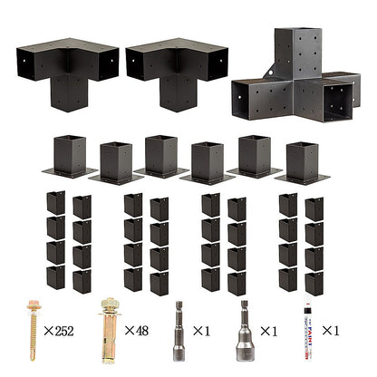 Roof Pergola Gazebo Shed Matte Black Steel Brackets DIY Kits V63-847801