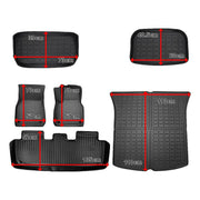 6 piece Tesla Model Y Floor Mats for Front and Rear Trunk Front Passenger and Driver Side