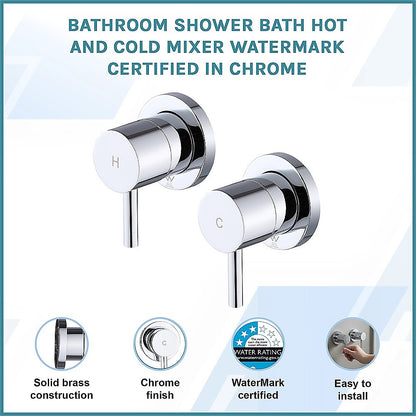 Bathroom Shower Bath Hot and Cold Mixer WATERMARK Certified in Chrome V63-847861