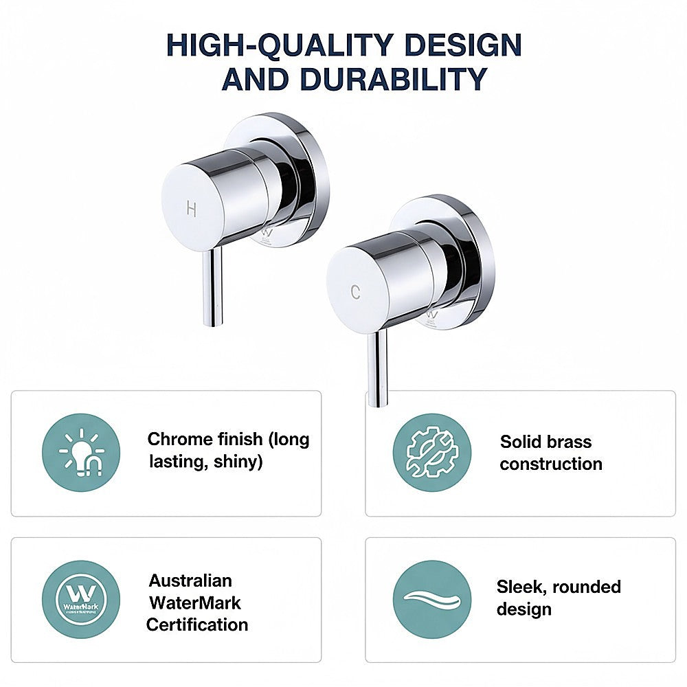 Bathroom Shower Bath Hot and Cold Mixer WATERMARK Certified in Chrome V63-847861