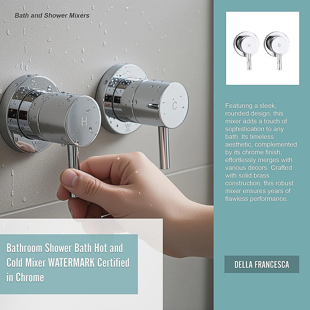 Bathroom Shower Bath Hot and Cold Mixer WATERMARK Certified in Chrome V63-847861