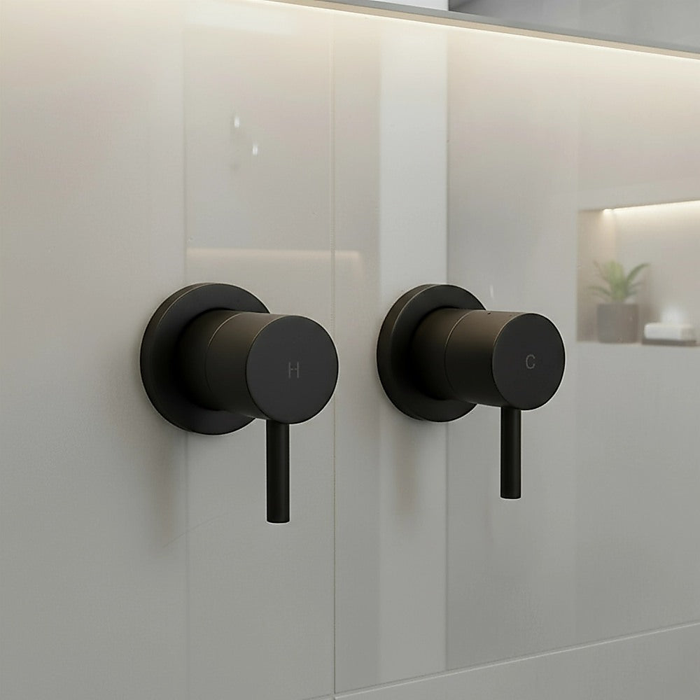 Bathroom Shower Bath Hot and Cold Mixer WATERMARK Certified in Black V63-847871